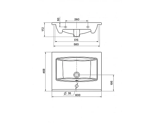 Купить Тумба с раковиной графит софт/дуб веллингтон 60 см Акватон Сохо 1A2580K1AJA00 в магазине сантехники Santeh-Crystal.ru