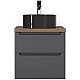 Приобрести Тумба серый матовый 60 см Jorno Wood Wood.01.60/P/GR + Wood.06.60/DW в магазине сантехники Santeh-Crystal.ru