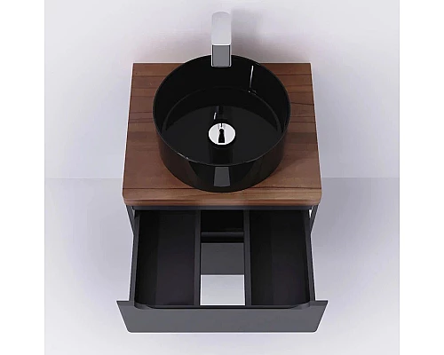 Приобрести Тумба серый матовый 60 см Jorno Wood Wood.01.60/P/GR + Wood.06.60/DW в магазине сантехники Santeh-Crystal.ru