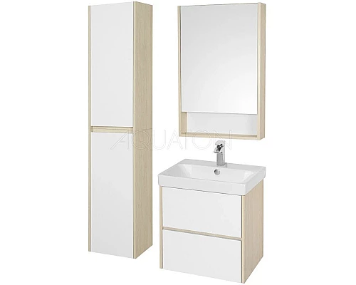 Купить Тумба белый глянец/дуб верона 53,2 см Акватон Сканди 1A251701SDB20 в магазине сантехники Santeh-Crystal.ru