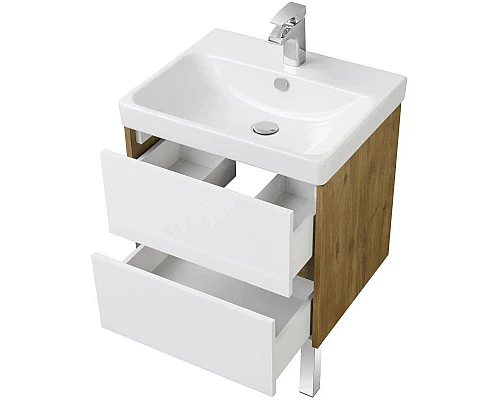 Заказать Тумба белый глянец/дуб рустикальный 68,2 см Акватон Сканди 1A251801SDZ90 в магазине сантехники Santeh-Crystal.ru