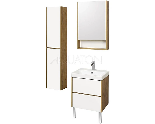 Заказать Тумба белый глянец/дуб рустикальный 68,2 см Акватон Сканди 1A251801SDZ90 в магазине сантехники Santeh-Crystal.ru