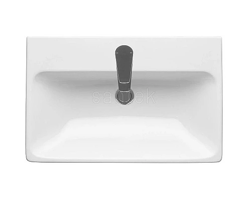 Приобрести Тумба с раковиной белый глянец/дуб рустикальный 70,5 см Акватон Сканди 1A2518K0SDZ90 в магазине сантехники Santeh-Crystal.ru