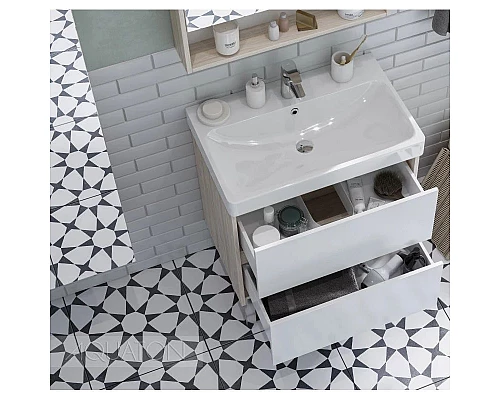 Купить Тумба белый глянец/дуб верона 68,2 см Акватон Сканди 1A251801SDB20 в магазине сантехники Santeh-Crystal.ru