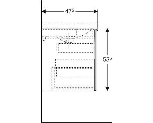 Заказать Тумба песочный глянец/песочный матовый 59,5 см Geberit Acanto 500.609.JL.2 в магазине сантехники Santeh-Crystal.ru