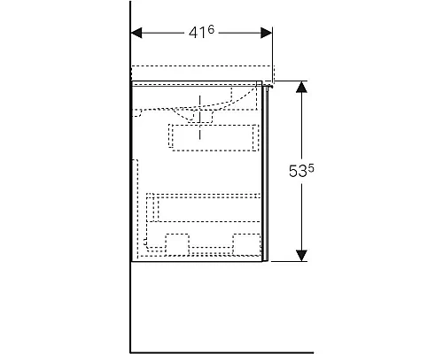 Заказать Тумба черный глянец/черный матовый 74 см Geberit Acanto 500.615.16.1 в магазине сантехники Santeh-Crystal.ru