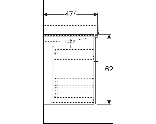 Купить Тумба темно-серый матовый 59,5 см Geberit iCon 841361000 в магазине сантехники Santeh-Crystal.ru