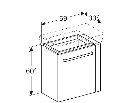 Купить Тумба белый глянец/белый матовый 59 см Geberit Renova Compact 862065000 в магазине сантехники Santeh-Crystal.ru