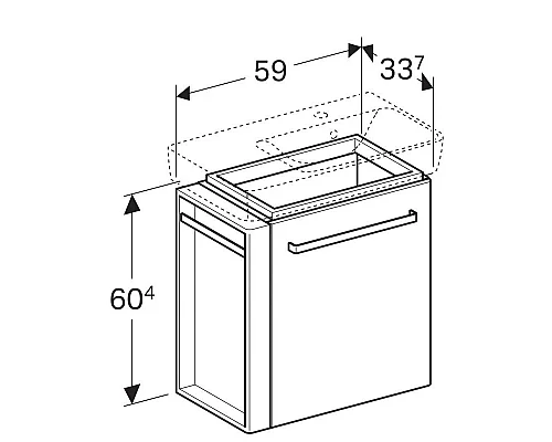 Заказать Тумба белый глянец/белый матовый 59 см Geberit Renova Compact 862265000 в магазине сантехники Santeh-Crystal.ru