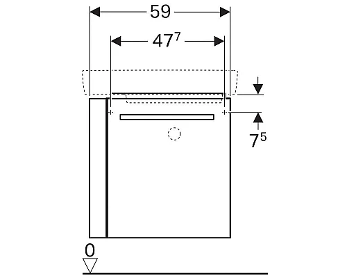 Заказать Тумба белый глянец/белый матовый 59 см Geberit Renova Compact 862265000 в магазине сантехники Santeh-Crystal.ru