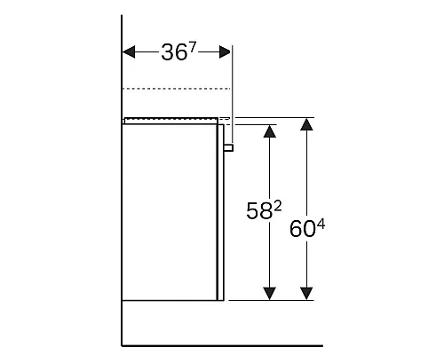 Купить Тумба светло-серый глянец/светло-серый матовый 59 см Geberit Renova Compact 862066000 в магазине сантехники Santeh-Crystal.ru