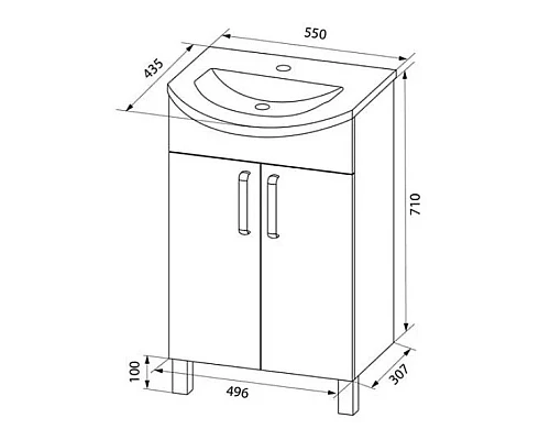 Приобрести Тумба с раковиной белый глянец 55 см IDDIS Optima Home OPH55WFi95K в магазине сантехники Santeh-Crystal.ru