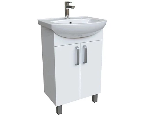 Приобрести Тумба с раковиной белый глянец 55 см IDDIS Optima Home OPH55WFi95K в магазине сантехники Santeh-Crystal.ru