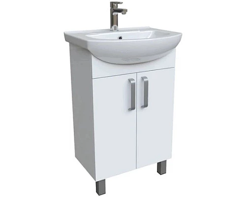 Приобрести Тумба с раковиной белый глянец 55 см IDDIS Optima Home OPH55WFi95K в магазине сантехники Santeh-Crystal.ru