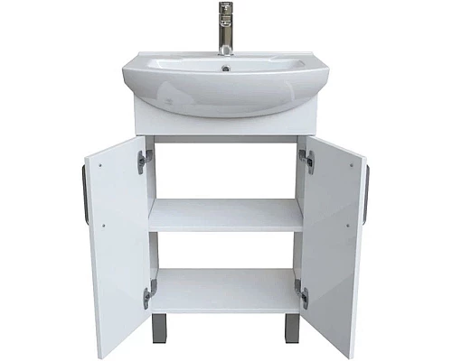 Приобрести Тумба с раковиной белый глянец 55 см IDDIS Optima Home OPH55WFi95K в магазине сантехники Santeh-Crystal.ru