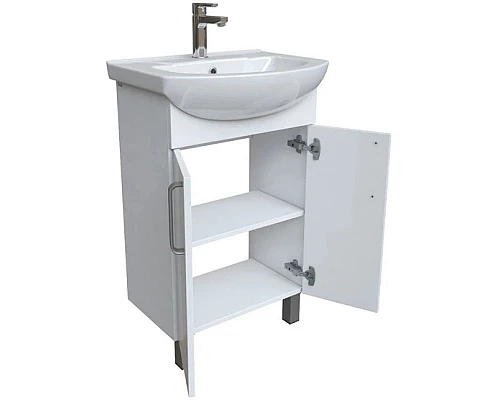 Приобрести Тумба с раковиной белый глянец 55 см IDDIS Optima Home OPH55WFi95K в магазине сантехники Santeh-Crystal.ru