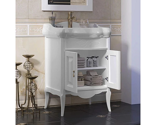 Заказать Комплект мебели белый матовый 60 см Opadiris Лоренцо в магазине сантехники Santeh-Crystal.ru