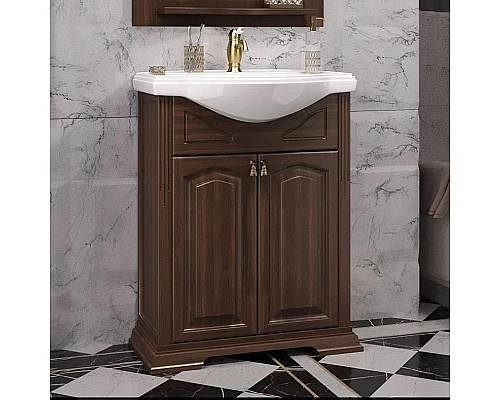 Приобрести Тумба с раковиной орех антикварный 66 см Opadiris Риспекто в магазине сантехники Santeh-Crystal.ru