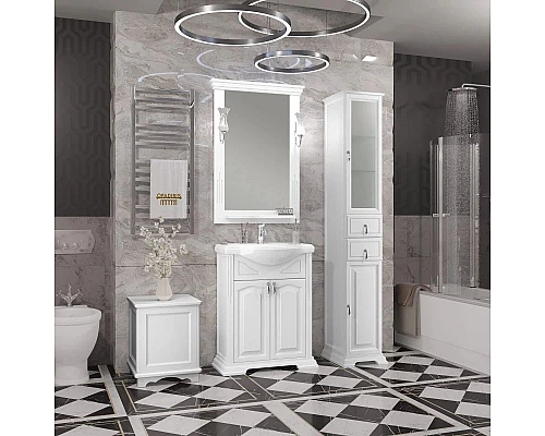 Приобрести Комплект мебели белый матовый 66 см Opadiris Риспекто в магазине сантехники Santeh-Crystal.ru