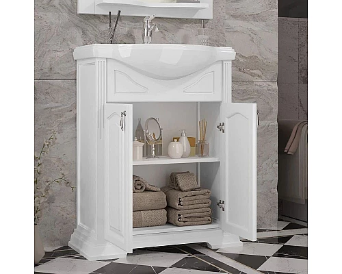 Приобрести Комплект мебели белый матовый 66 см Opadiris Риспекто в магазине сантехники Santeh-Crystal.ru