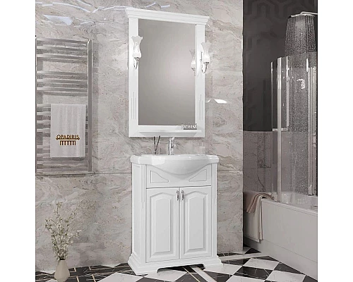 Приобрести Комплект мебели белый матовый 66 см Opadiris Риспекто в магазине сантехники Santeh-Crystal.ru