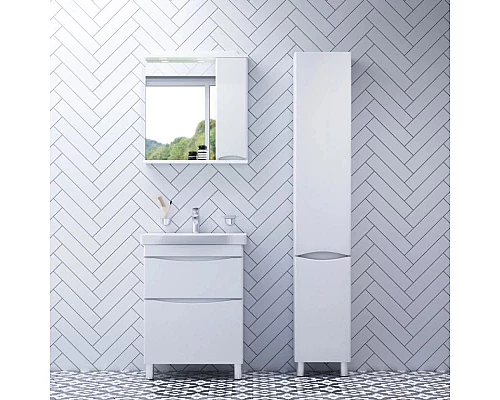 Заказать Комплект мебели белый глянец 65 см Am.Pm Like M80FSX0652WG + M80WCC0652WG + M80MPR0651WG в магазине сантехники Santeh-Crystal.ru