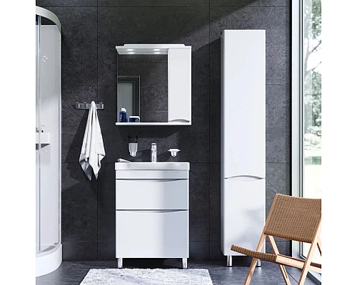 Заказать Комплект мебели белый глянец 65 см Am.Pm Like M80FSX0652WG + M80WCC0652WG + M80MPR0651WG в магазине сантехники Santeh-Crystal.ru