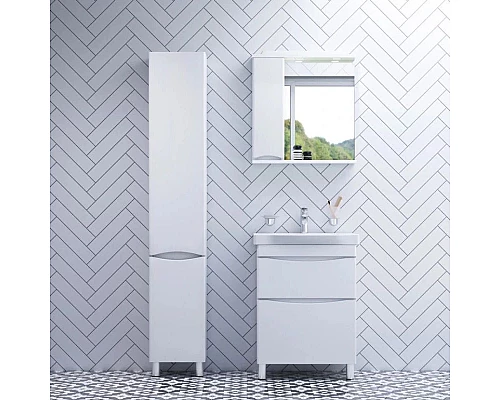 Приобрести Тумба с раковиной белый глянец 65 см Am.Pm Like M80FSX0652WG + M80WCC0652WG в магазине сантехники Santeh-Crystal.ru