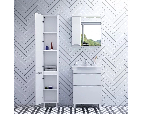 Приобрести Тумба с раковиной белый глянец 65 см Am.Pm Like M80FSX0652WG + M80WCC0652WG в магазине сантехники Santeh-Crystal.ru