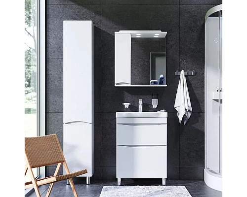 Приобрести Тумба с раковиной белый глянец 65 см Am.Pm Like M80FSX0652WG + M80WCC0652WG в магазине сантехники Santeh-Crystal.ru