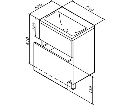 Приобрести Комплект мебели белый глянец 65 см Am.Pm Gem M90FSX06022WG32 + M90WCC0602WG + M91AMOX0651WG в магазине сантехники Santeh-Crystal.ru