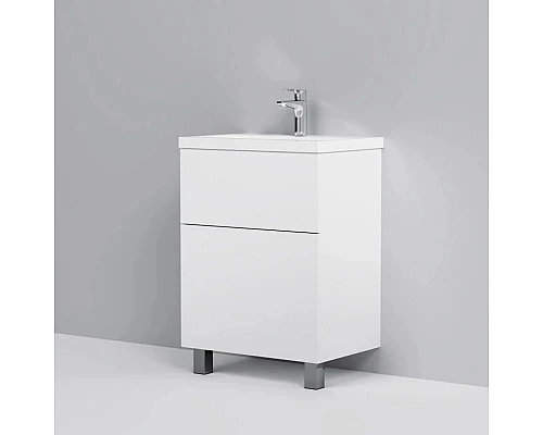 Приобрести Комплект мебели белый глянец 65 см Am.Pm Gem M90FSX06022WG32 + M90WCC0602WG + M91AMOX0651WG в магазине сантехники Santeh-Crystal.ru