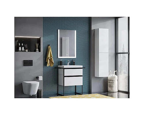 Купить Тумба с раковиной белый глянец 60 см Roca Domi 857532806 + 32799E000 в магазине сантехники Santeh-Crystal.ru