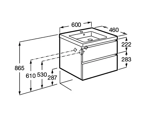Купить Тумба с раковиной белый глянец 60 см Roca Domi 857532806 + 32799E000 в магазине сантехники Santeh-Crystal.ru