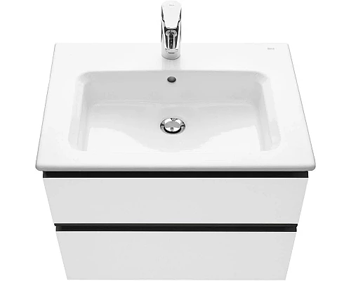 Купить Тумба с раковиной белый глянец 60 см Roca Domi 857532806 + 3279A8000 в магазине сантехники Santeh-Crystal.ru