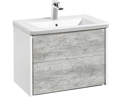 Приобрести Тумба с раковиной бетон/белый матовый 70 см Roca Ronda ZRU9303003 + 327471000 в магазине сантехники Santeh-Crystal.ru