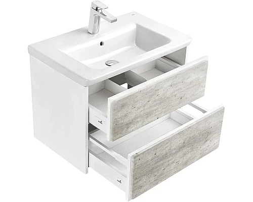 Приобрести Тумба с раковиной бетон/белый матовый 70 см Roca Ronda ZRU9303003 + 327471000 в магазине сантехники Santeh-Crystal.ru