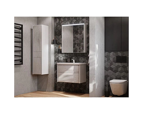 Приобрести Тумба с раковиной бетон/белый матовый 70 см Roca Ronda ZRU9303003 + 327471000 в магазине сантехники Santeh-Crystal.ru