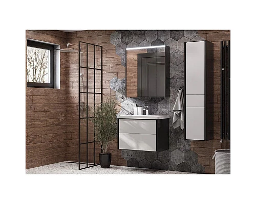 Приобрести Комплект мебели белый глянец/антрацит 70 см Roca Ronda ZRU9302964 + 327471000 + ZRU9302969 в магазине сантехники Santeh-Crystal.ru