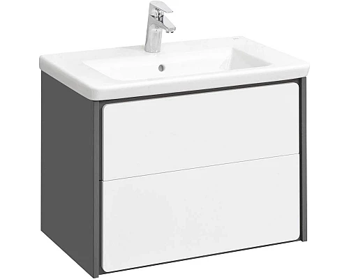 Приобрести Комплект мебели белый глянец/антрацит 70 см Roca Ronda ZRU9302964 + 327471000 + ZRU9302969 в магазине сантехники Santeh-Crystal.ru