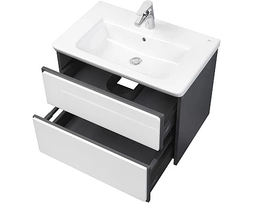 Приобрести Комплект мебели белый глянец/антрацит 70 см Roca Ronda ZRU9302964 + 327471000 + ZRU9302969 в магазине сантехники Santeh-Crystal.ru