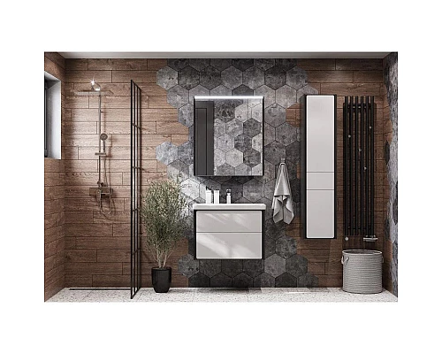 Приобрести Комплект мебели белый глянец/антрацит 70 см Roca Ronda ZRU9302964 + 327471000 + ZRU9302969 в магазине сантехники Santeh-Crystal.ru