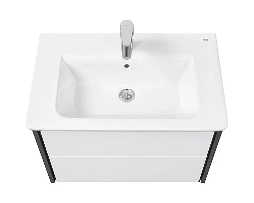 Приобрести Тумба с раковиной белый глянец/антрацит 70 см Roca Ronda ZRU9302964 + 327471000 в магазине сантехники Santeh-Crystal.ru