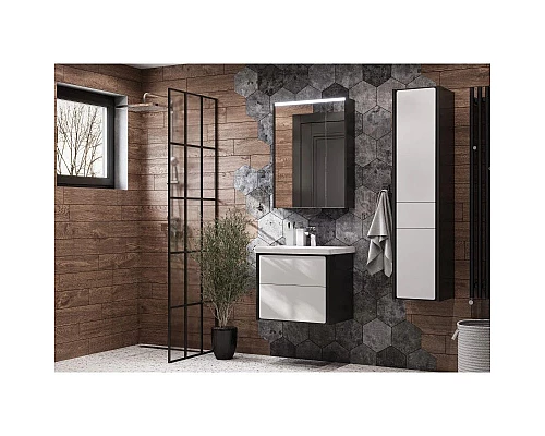 Приобрести Комплект мебели белый глянец/антрацит 60 см Roca Ronda ZRU9302963 + 327472000 + ZRU9302968 в магазине сантехники Santeh-Crystal.ru