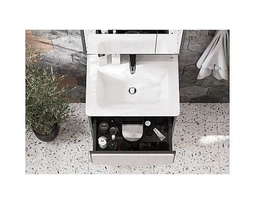 Приобрести Комплект мебели белый глянец/антрацит 60 см Roca Ronda ZRU9302963 + 327472000 + ZRU9302968 в магазине сантехники Santeh-Crystal.ru