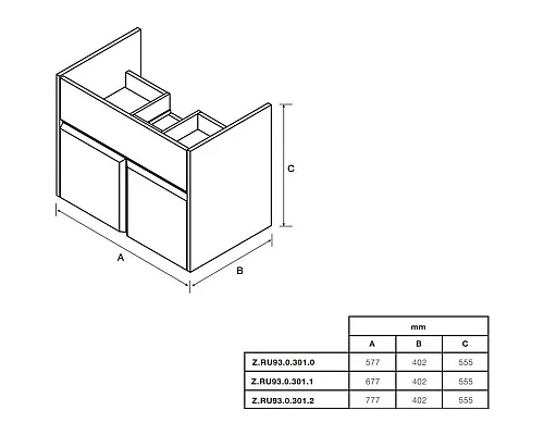 Приобрести Комплект мебели белый глянец 60 см Roca Up ZRU9303010 + 327472000 + ZRU9303015 в магазине сантехники Santeh-Crystal.ru