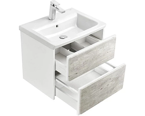 Купить Комплект мебели бетон/белый матовый 60 см Roca Ronda ZRU9303002 + 327472000 + ZRU9303007 в магазине сантехники Santeh-Crystal.ru