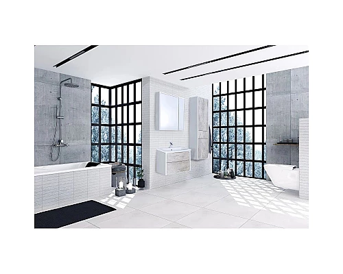 Купить Комплект мебели бетон/белый матовый 60 см Roca Ronda ZRU9303002 + 327472000 + ZRU9303007 в магазине сантехники Santeh-Crystal.ru