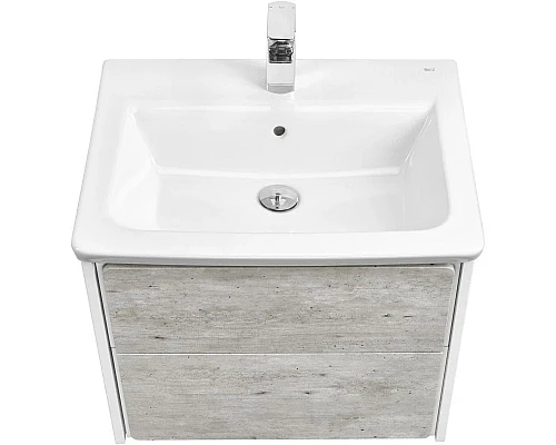 Заказать Тумба с раковиной бетон/белый матовый 60 см Roca Ronda ZRU9303002 + 327472000 в магазине сантехники Santeh-Crystal.ru