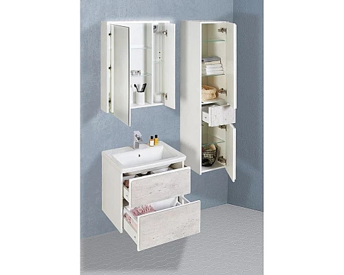 Заказать Тумба с раковиной бетон/белый матовый 60 см Roca Ronda ZRU9303002 + 327472000 в магазине сантехники Santeh-Crystal.ru